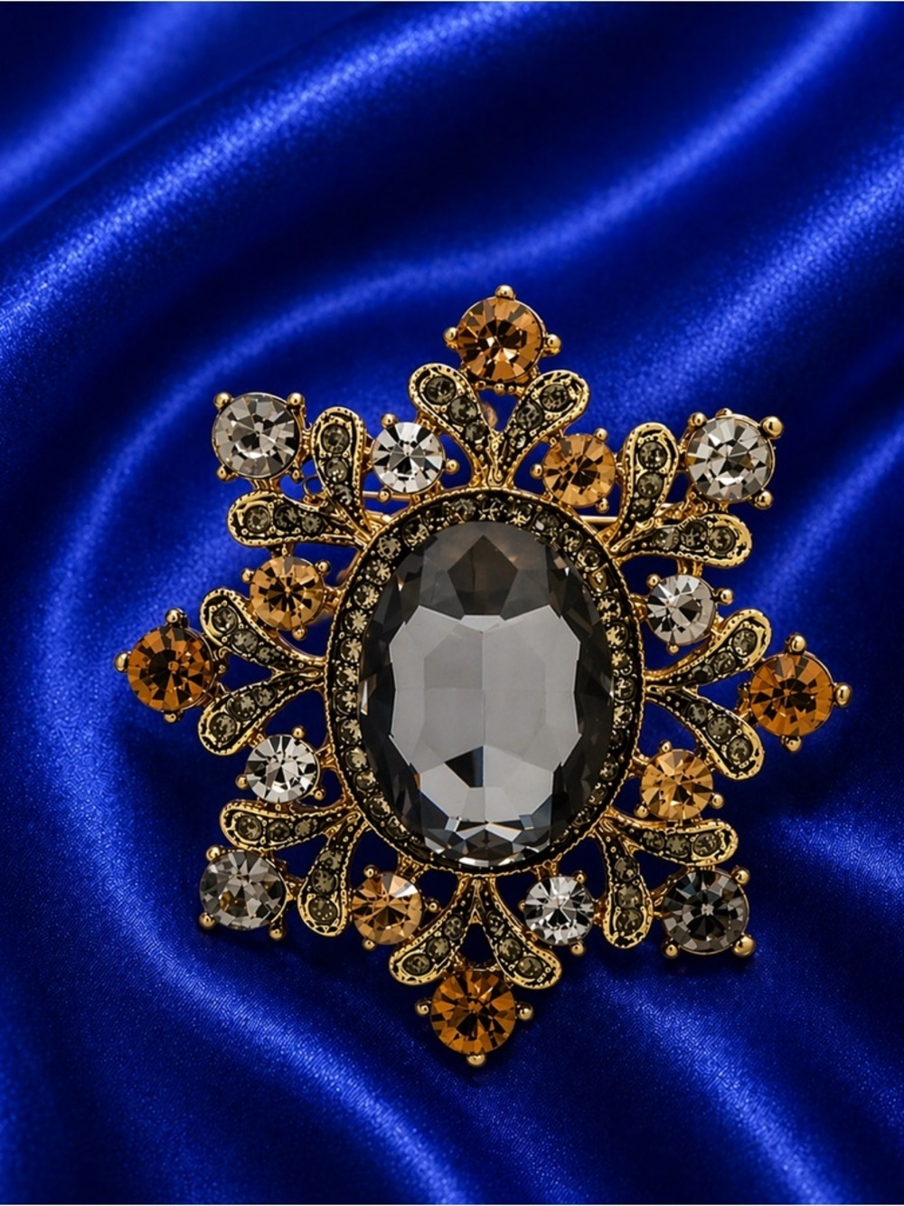 Chic Vintage Glam Sparkling Gemstone Crystal Brooch